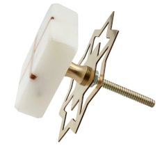 White Square Wooden Cross Stone Dresser Knobs