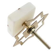 White Square Wooden Cross Stone Dresser Knobs
