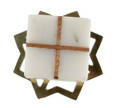 White Square Wooden Cross Stone Dresser Knobs