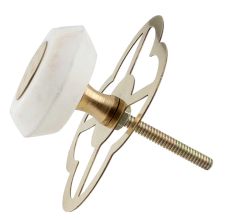 White Stone Flat Drawer Knob