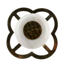 White Stone Flat Drawer Knob