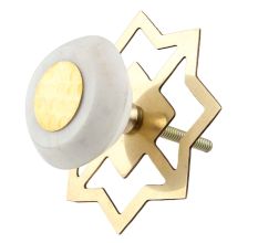 White Stone Flat Drawer Knob