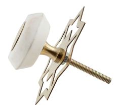 White Stone Flat Drawer Knob