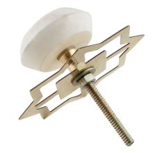 White Stone Flat Drawer Knob