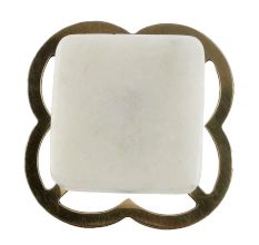 White Stone Square Cabinet Knobs