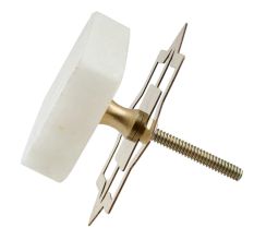 White Stone Square Cabinet Knobs