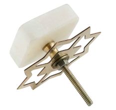 White Stone Square Cabinet Knobs