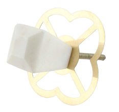 White Stone Square Dresser Knobs