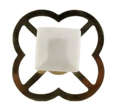 White Stone Square Dresser Knobs