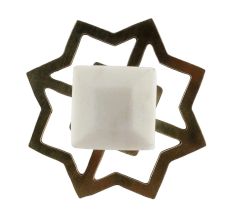White Stone Square Dresser Knobs