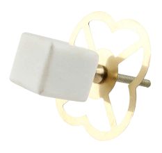 White Stone Square Dresser Knobs