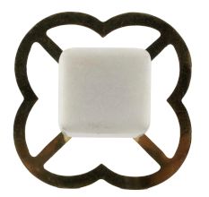 White Stone Square Dresser Knobs
