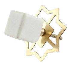 White Stone Square Dresser Knobs