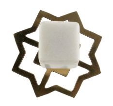 White Stone Square Dresser Knobs