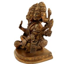 Brass Panch Mukhi Hanuman Statue Hindu Worship Statue