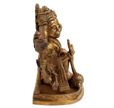 Brass Panch Mukhi Hanuman Statue Hindu Worship Statue
