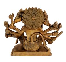 Brass Panch Mukhi Hanuman Statue Hindu Worship Statue