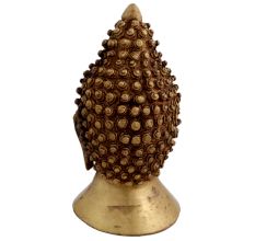 Brass Buddha Head Statue Showpiece