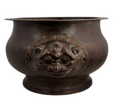 Bras Indoor Planter Two Sided Dragon Side Statue