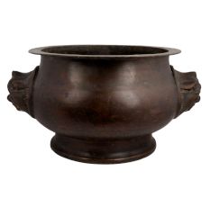 Bras Indoor Planter Two Sided Dragon Side Statue
