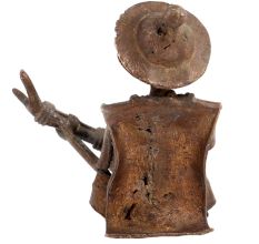 Brass Authentic African Musician Playing Guitar
