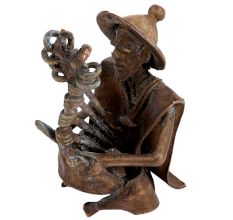 Brass Tribal Musician With Rare Musical Instrument