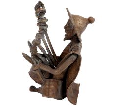 Brass Tribal Musician With Rare Musical Instrument