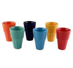 Decorative Handcraft Ceramic Multicolour Tea Cups in Set of 6