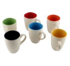 Decorative Handcraft Ceramic Multicolour Coffee Mug In Set Of 6