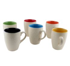 Decorative Handcraft Ceramic Multicolour Coffee Mug In Set Of 6