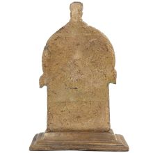Standing Brass Deity Depicted Standing With Arched Panel