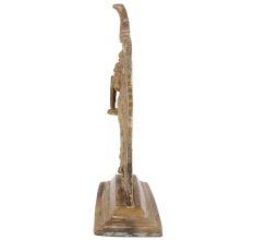 Standing Brass Deity Depicted Standing With Arched Panel