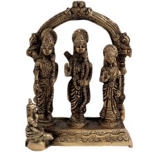 Engraved Brass Ram Darbar Hindu Worship Statue