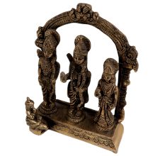 Engraved Brass Ram Darbar Hindu Worship Statue