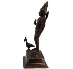 Brass Kartikey With Peacock Religious Statue