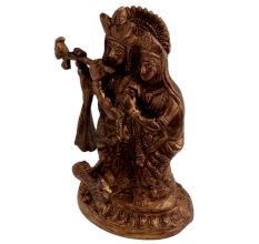 Brass Radhakrishna Statue With Fine Detailing And Peacock