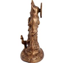 Brass Radhakrishna Statue With Fine Detailing And Peacock