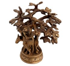 Brass Krishna Statue Cow Under Kadamba Tree