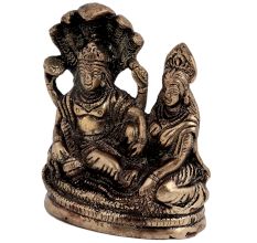 Brass Lord Vishnu With Goddess Laxmi resting On Sheshnag Showpiece
