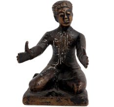 Brass English Statue Sitting With Open Hands