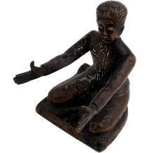 Brass English Statue Sitting With Open Hands