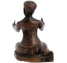 Brass English Statue Sitting With Open Hands
