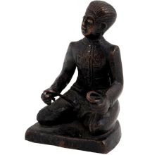 Brass English Gentlemen Sitting Statue Holding Twisted rods