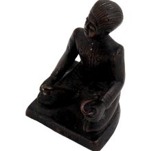 Brass English Gentlemen Sitting Statue Holding Twisted rods