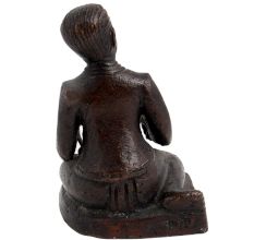 Brass English Gentlemen Sitting Statue Holding Twisted rods