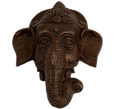Brass Ganesha Face Detailed Engraved Wall Hanging