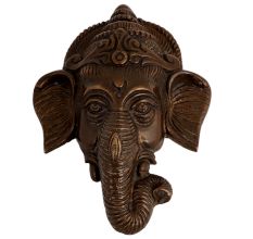 Brass Ganesha Face Detailed Engraved Wall Hanging