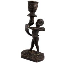 Brass Cherub Holding Candlestick Christmas Decoration