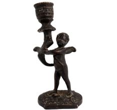 Brass Cherub Holding Candlestick Christmas Decoration