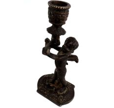Brass Cherub Holding Candlestick Christmas Decoration